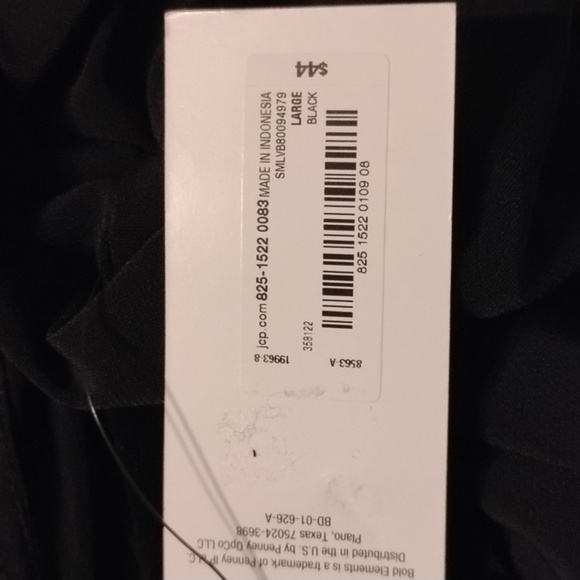 BOLD Elements Woman's Black V-neck Long Sleeve Blouse, Size:  L, NWT - Picture 7 of 10